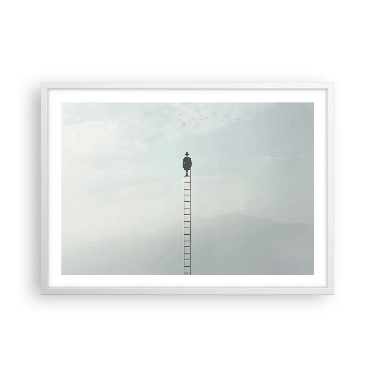 Poster in einem weißen Rahmen - Erhebe dich darüber! - 70x50 cm