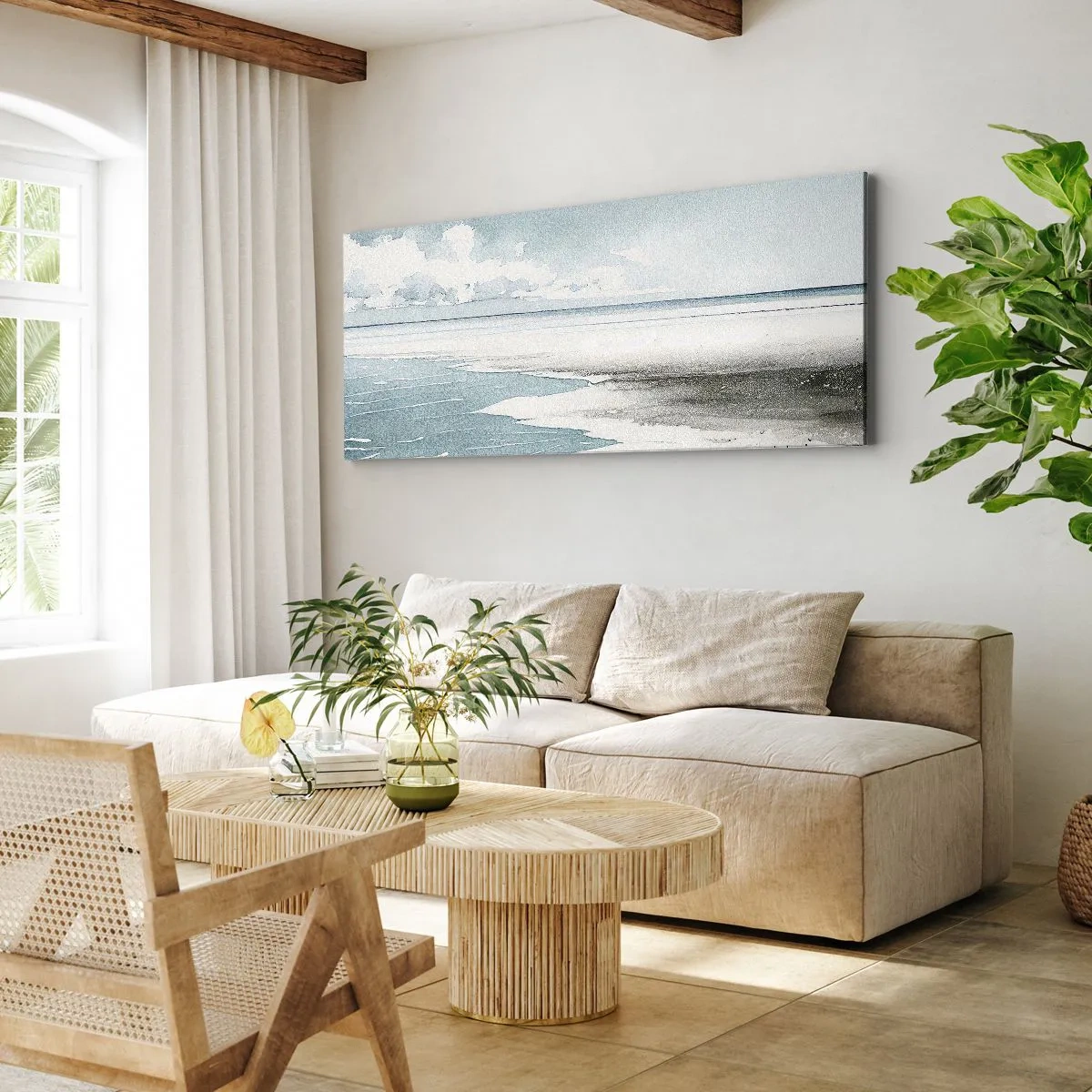Bild auf Leinwand - Leinwandbild - Sanfte Flut - 100x40 cm