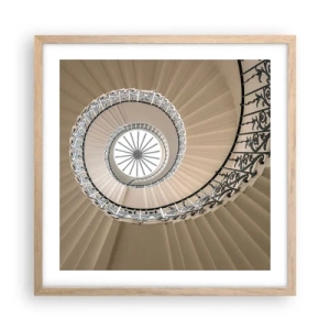 Poster in einem Rahmen aus heller Eiche - Im Inneren der Muschel - 50x50 cm