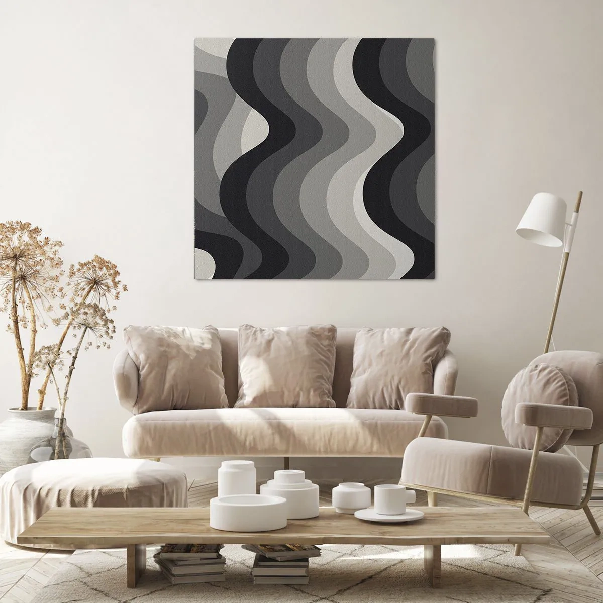 Bild auf Leinwand - Leinwandbild - Eine Welle nach der anderen - 60x60 cm