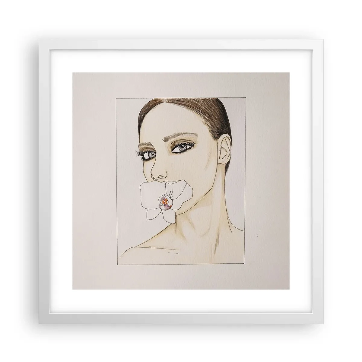 Poster in einem weißen Rahmen - Ein Symbol für Eleganz und Schönheit - 40x40 cm