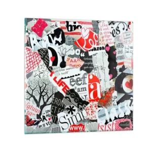 Glasbild - Bild auf glas - Hipster-Collage - 30x30 cm