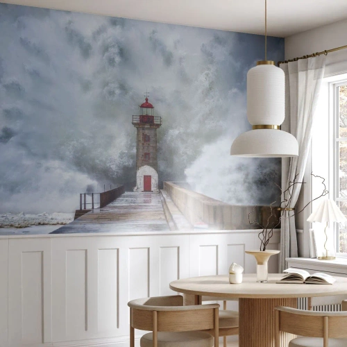 Fototapete Premium Canvas - Das Rauschen des Wassers, der Lärm wird wehen - Leuchtturm, Landschaft, Ozean - 450x315 cm