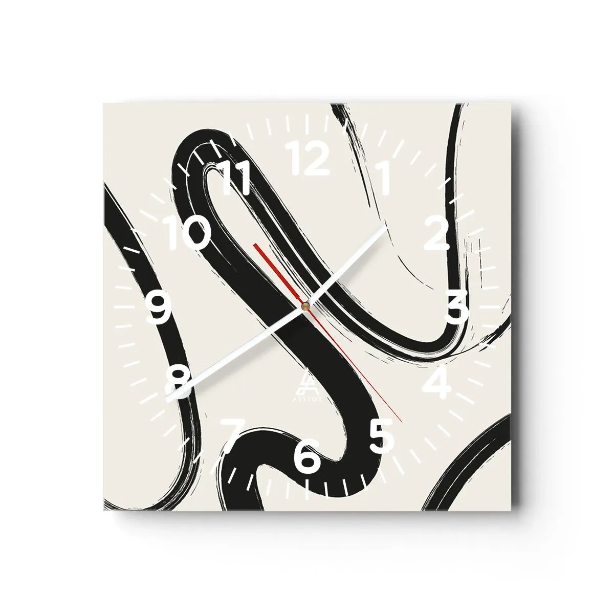 Wanduhr - Glasuhr - Schwarz-Weiß-Laune - 30x30 cm