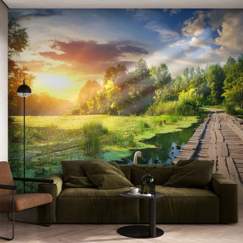 Fototapete Premium Sand - Sommer, Sommer überall - Landschaft, See, Wald - 400x280 cm