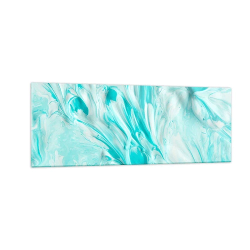 Glasbild - Bild auf glas - Ein abstraktes Motiv in Pastelltönen von Blau und Weiß. - 140x50cm - Für immer zusammen - Moderne Wanddekoration für Wohnzimmer und Schlafzimmer ARTTOR