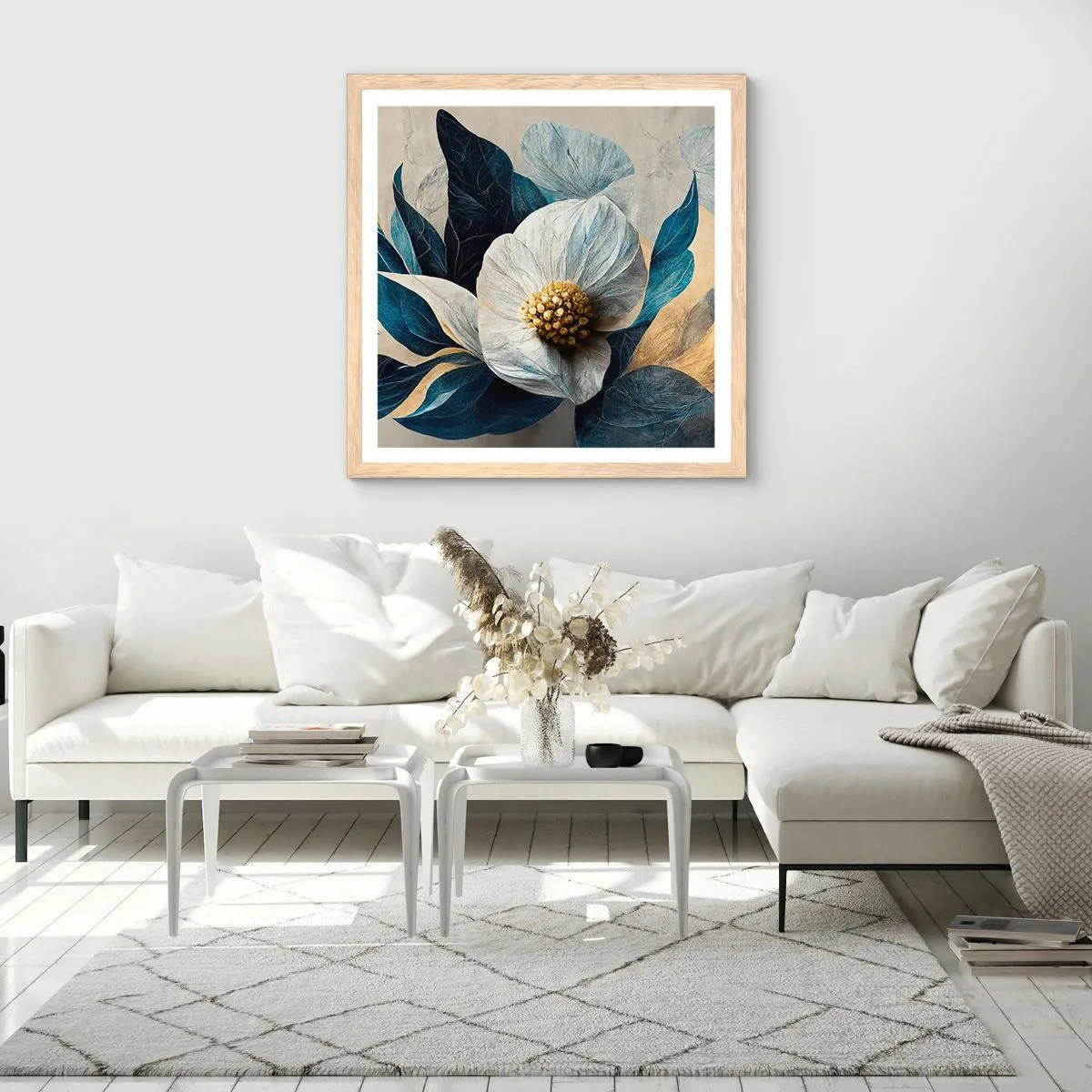 Poster in einem Rahmen aus heller Eiche - Er hat ein Herz aus Gold - 60x60 cm