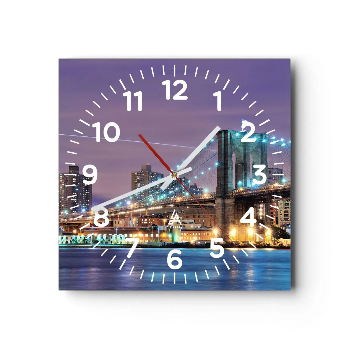 Wanduhr - Glasuhr - Seit vielen Jahren die Brooklyn Bridge - 30x30 cm