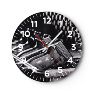 Wanduhr - Glasuhr - Männersport - 40x40 cm