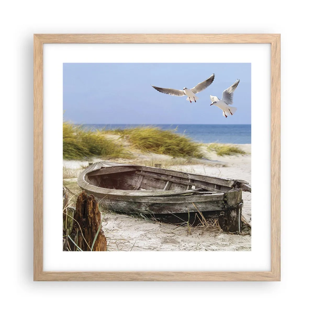 Poster in einem Rahmen aus heller Eiche - In Wind gebadet - 40x40 cm