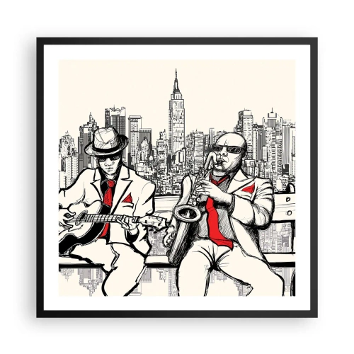Poster in einem schwarzem Rahmen - New Yorker Improvisation - 60x60 cm