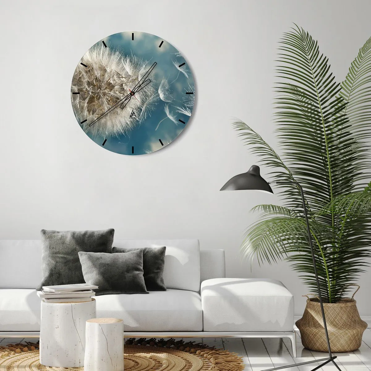 Wanduhr - Glasuhr - Engelsatem - 30x30 cm