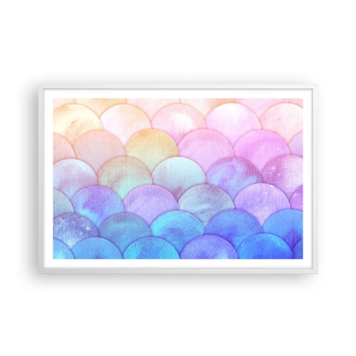 Poster in einem weißen Rahmen - Perlenschuppe - 91x61 cm
