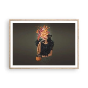 Poster in einem Rahmen aus heller Eiche - Der Zauber einer Hexe - 100x70 cm