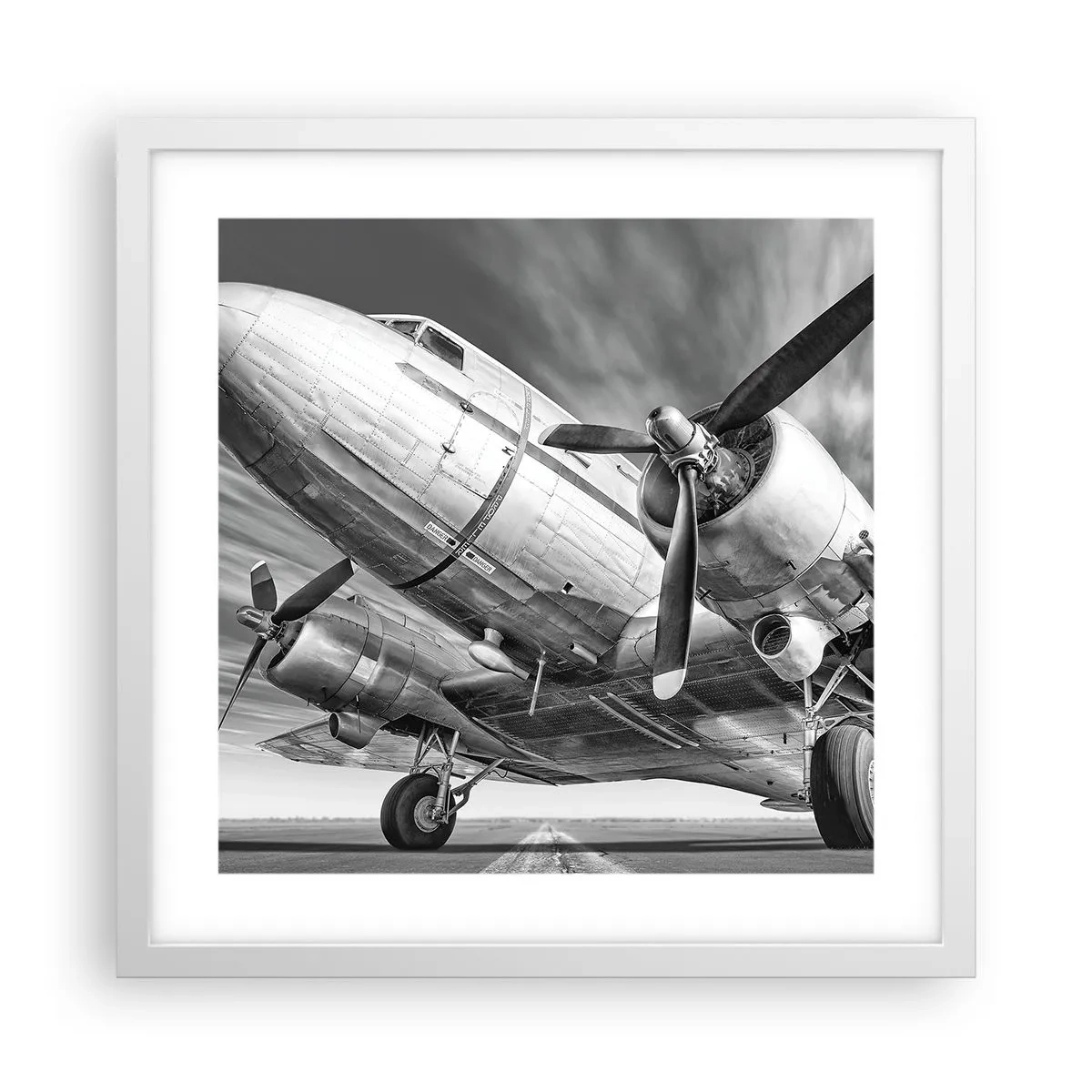 Poster in einem weißen Rahmen - Immer flugbereit - 40x40 cm