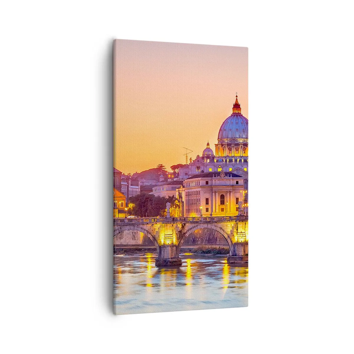 Bild auf Leinwand - Leinwandbild - Sonnenuntergang über der ewigen Stadt - 55x100 cm