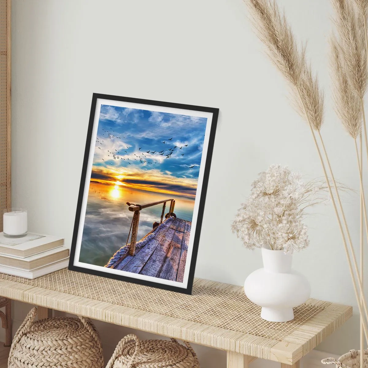 Poster in einem schwarzem Rahmen - Der Wind geht zur Ruhe - 40x50 cm