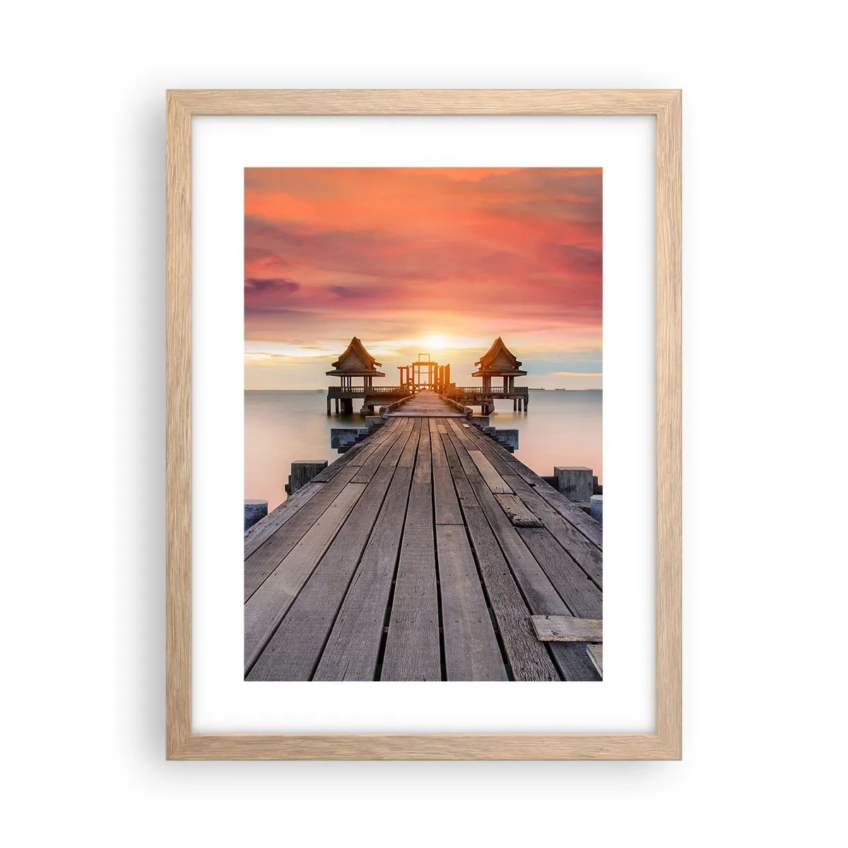 Poster in einem Rahmen aus heller Eiche - Westen im Osten - 30x40 cm