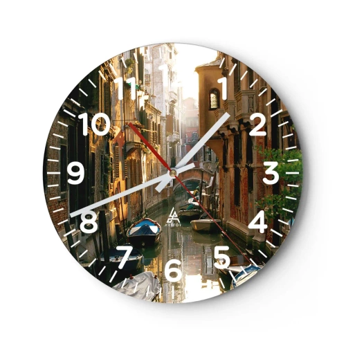 Wanduhr - Glasuhr - In einer venezianischen Gasse - 40x40 cm