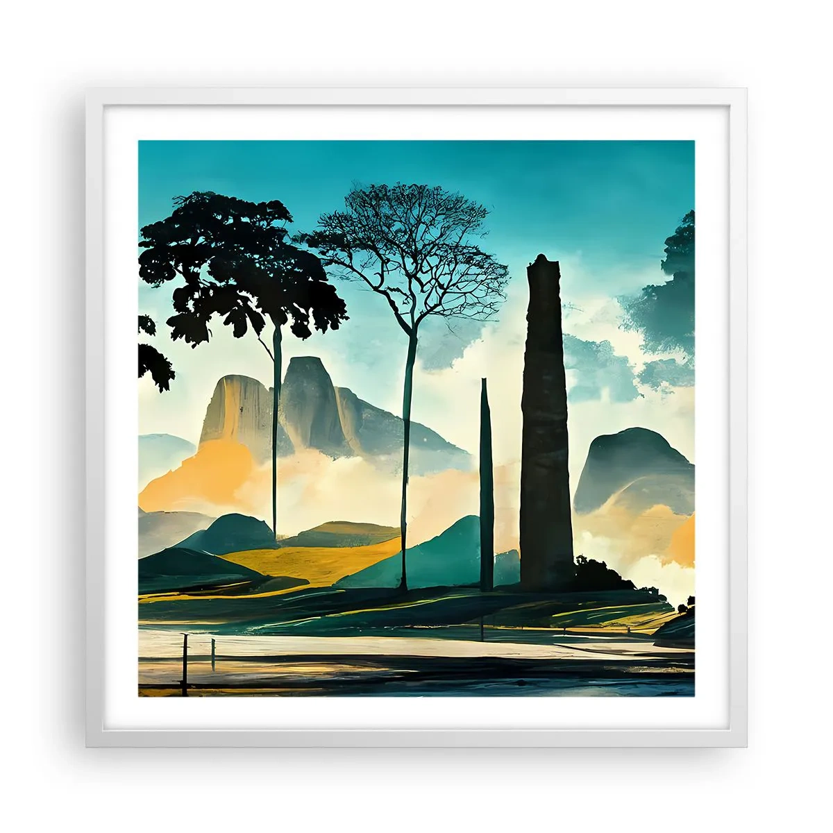 Poster in einem weißen Rahmen - Immer höher und höher - 60x60 cm