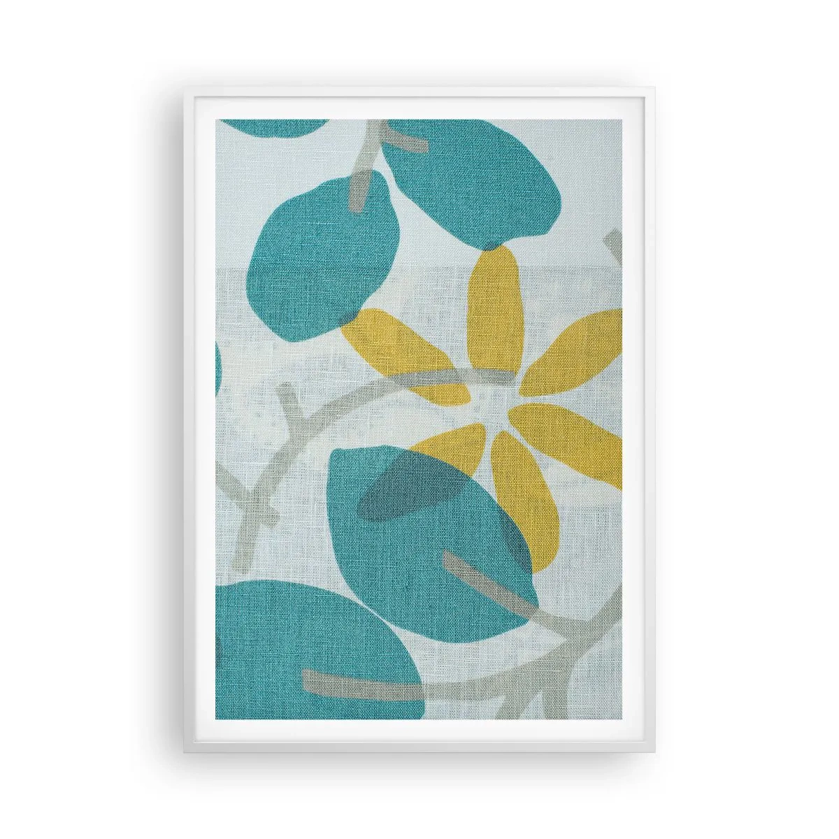 Poster in einem weißen Rahmen - Unter den azurblauen Blättern - 70x100 cm