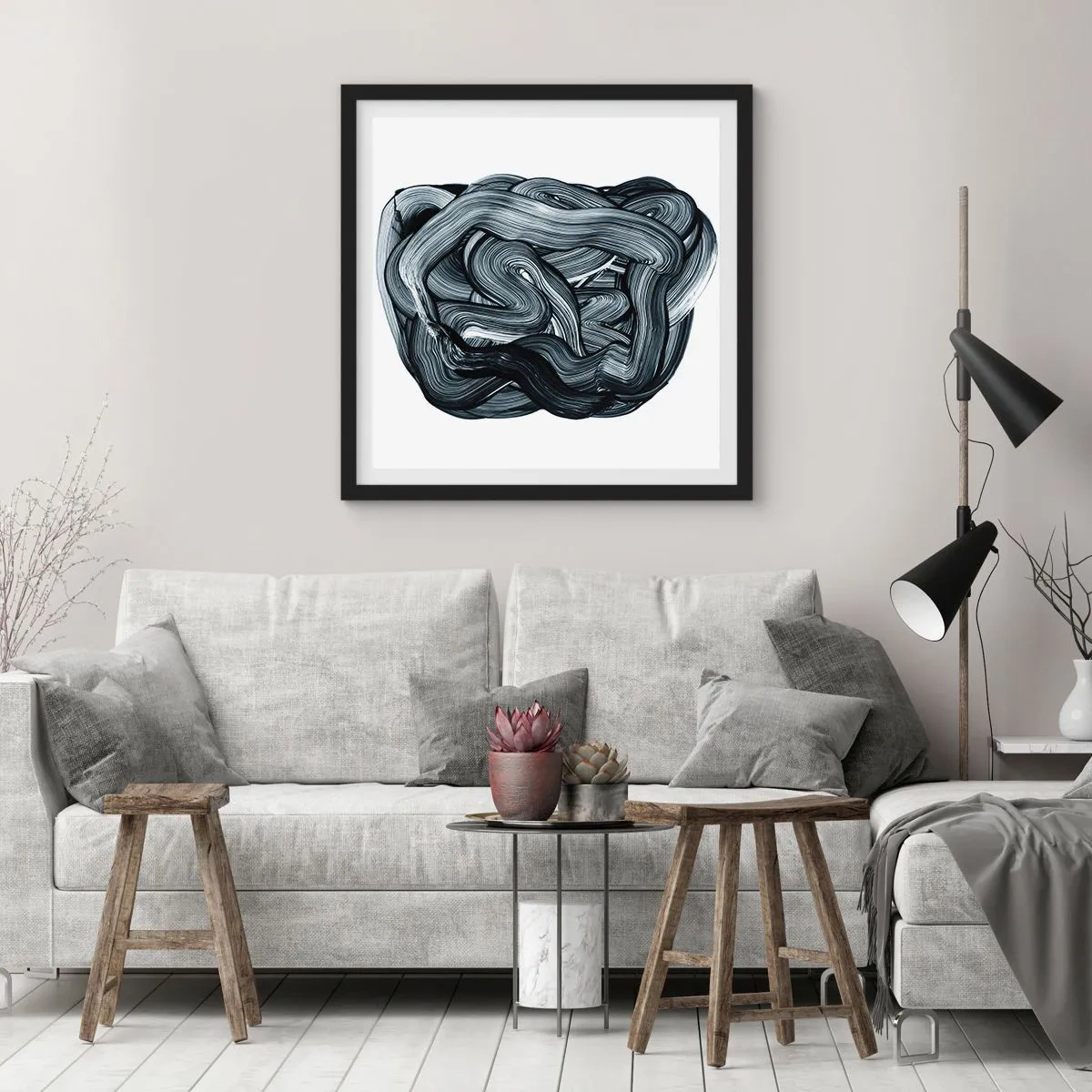 Poster in einem schwarzem Rahmen - Es ist nicht so einfach - 60x60 cm