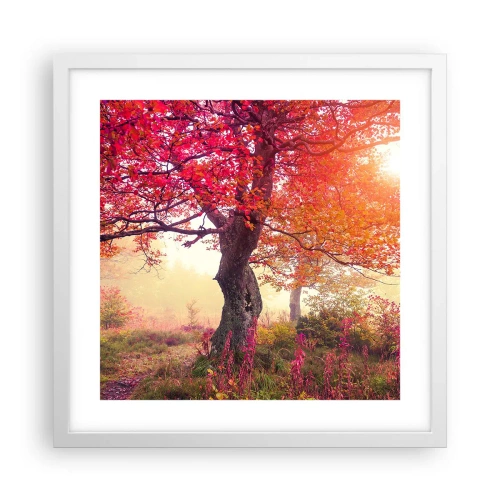 Poster in einem weißen Rahmen - Blühende Raserei - 40x40 cm