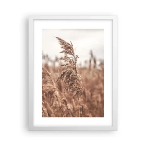 Poster in einem weißen Rahmen - Auf den Feldern ist es schon Herbst - 30x40 cm