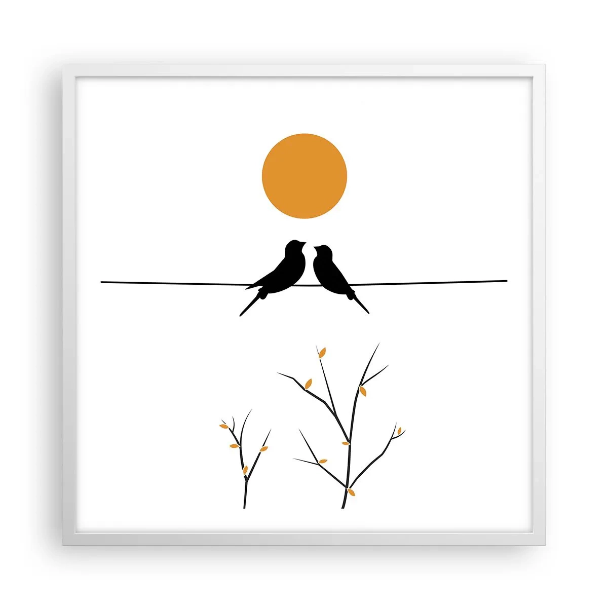 Poster in einem weißen Rahmen - Abend der Nachtigallen - 60x60 cm