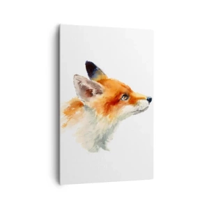 Bild auf Leinwand - Leinwandbild - Rotfuchs im Aquarellstil auf weißem Hintergrund - 80x120cm - Man kann nie vorsichtig genug sein - Moderne Wanddekoration für Wohnzimmer und Schlafzimmer ARTTOR