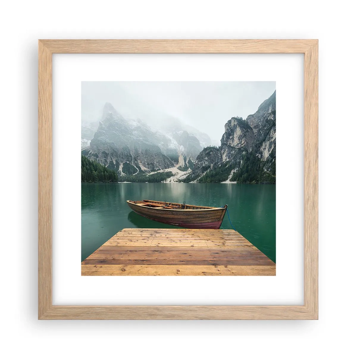 Poster in einem Rahmen aus heller Eiche - Und die stolzen Felsen der Stirn - 30x30 cm