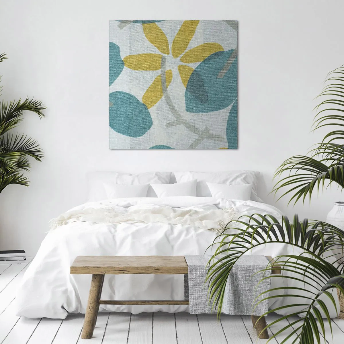 Bild auf Leinwand - Leinwandbild - Unter den azurblauen Blättern - 60x60 cm