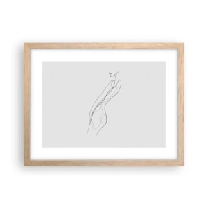 Poster in einem Rahmen aus heller Eiche - Bloß ein Versprechen - 40x30 cm