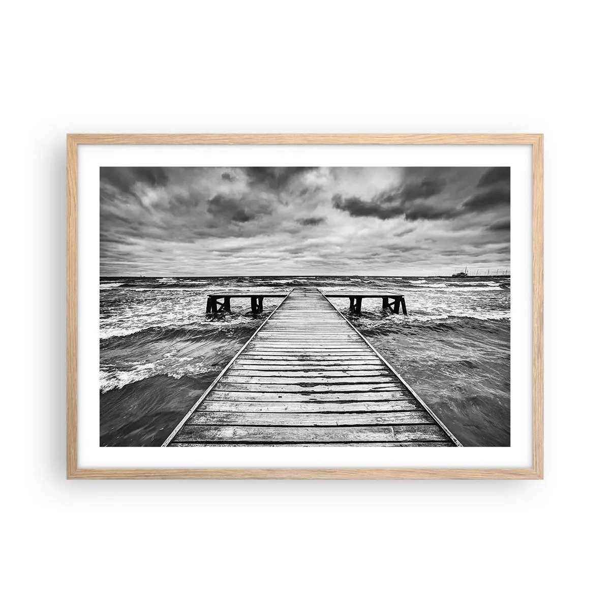 Poster in einem Rahmen aus heller Eiche - Ich warte darauf, dass der Wind wegjagt... - 70x50 cm