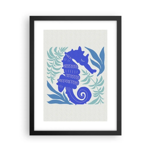 Poster in einem schwarzem Rahmen - Auf einer Unterwasserwiese - 30x40 cm