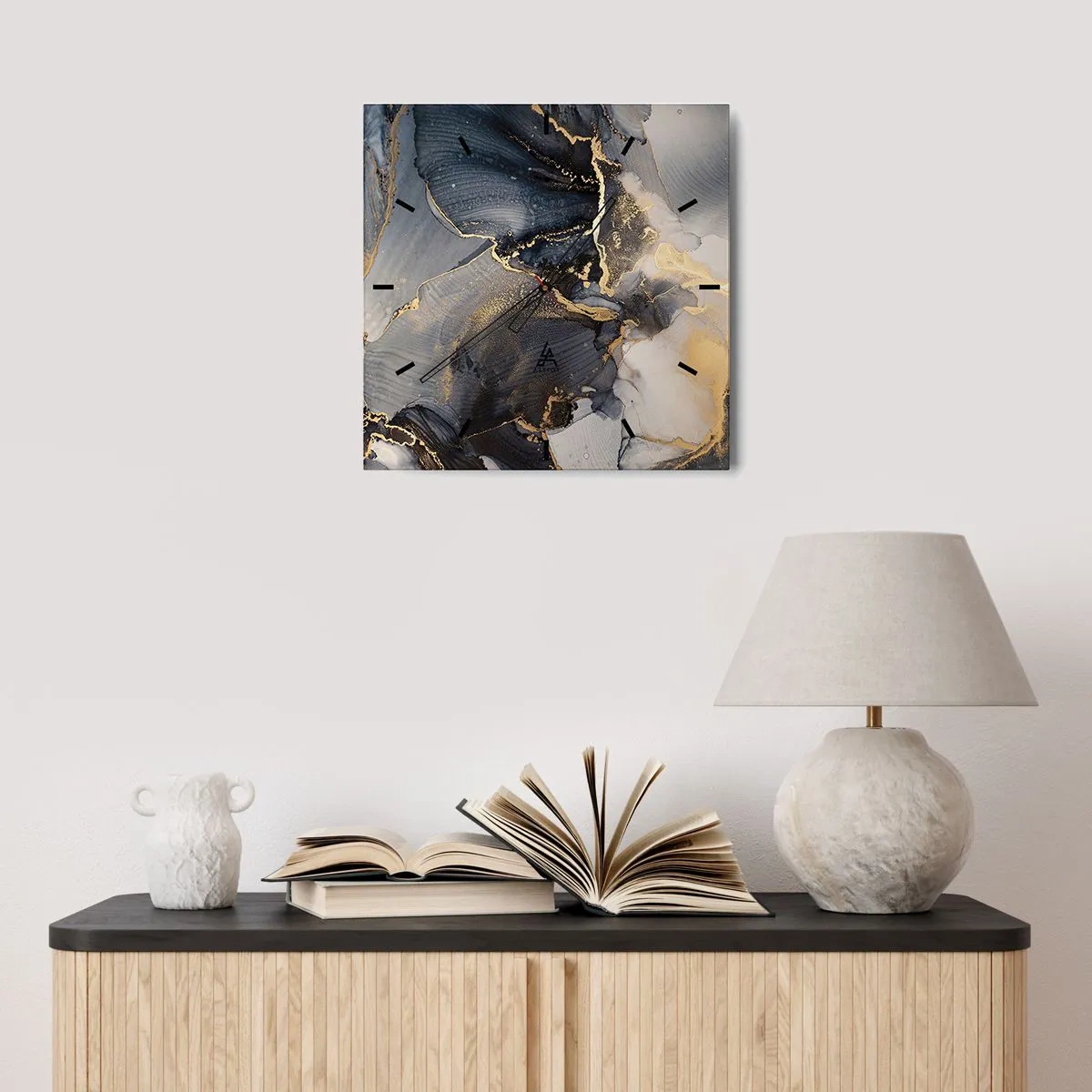 Wanduhr - Glasuhr - Leben aus Stein - 30x30 cm