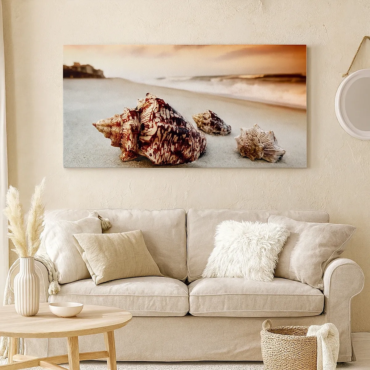 Bild auf Leinwand - Leinwandbild - Ausgestoßene von Wellen - 30x30 cm