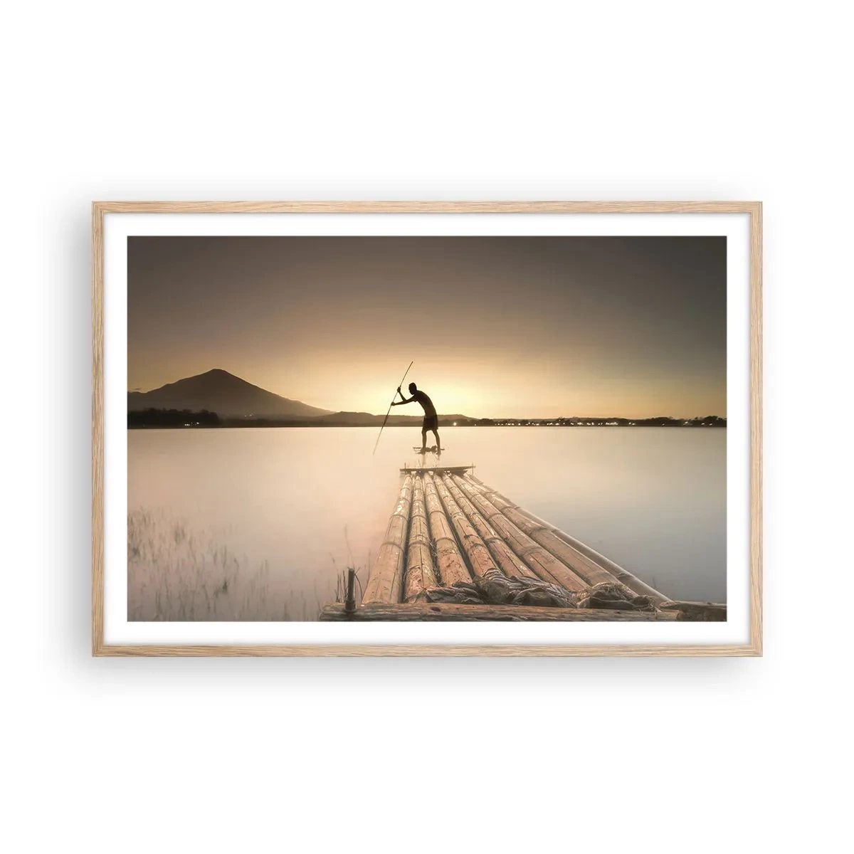 Poster in einem Rahmen aus heller Eiche - Vor dem schlafen gehen - 91x61 cm