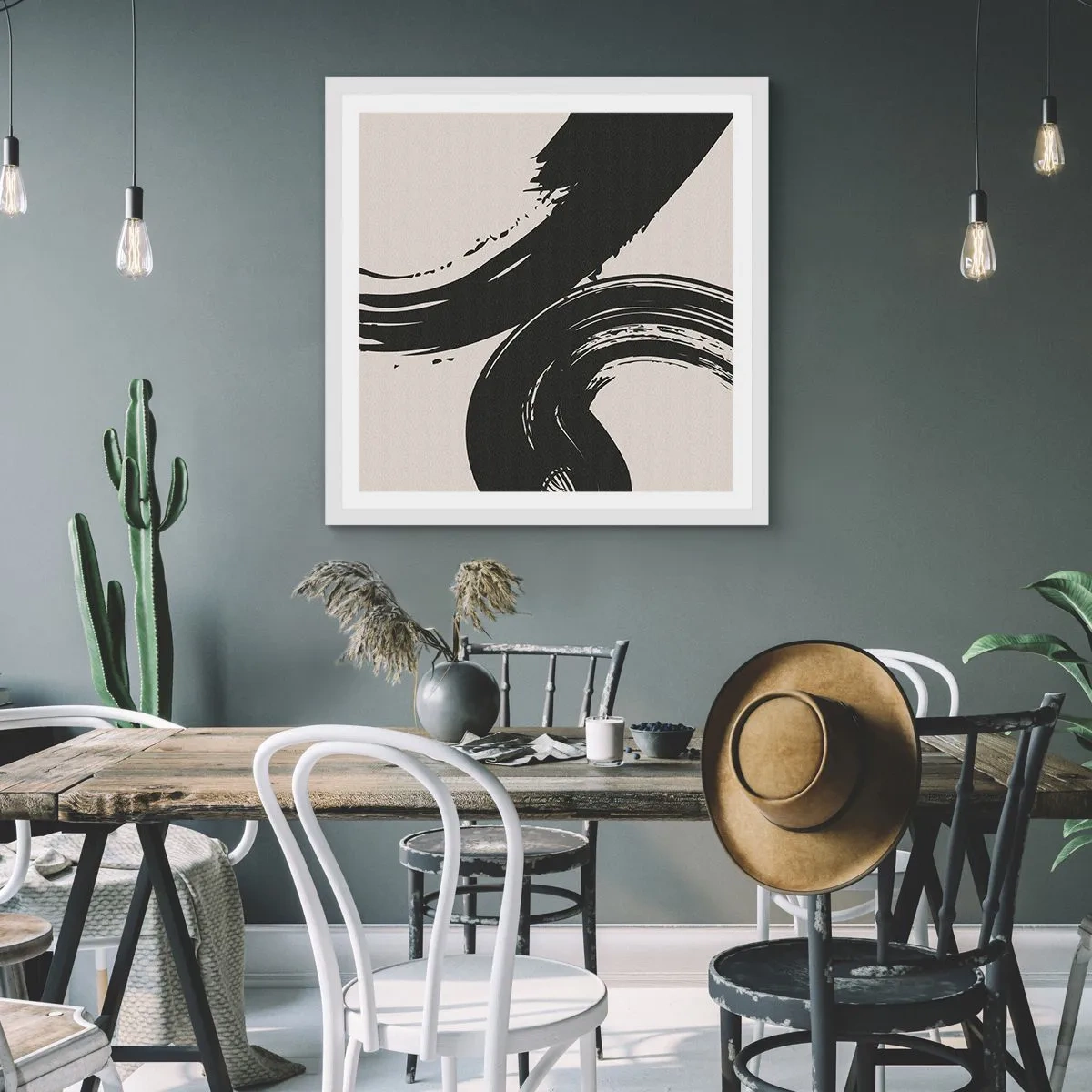 Poster in einem weißen Rahmen - Ausladend und kreisförmig - 40x40 cm