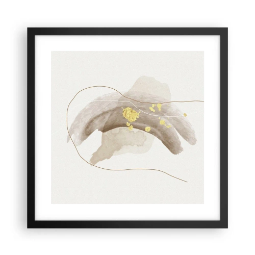 Poster in einem schwarzem Rahmen - Im Weltraum begegnet - 40x40 cm