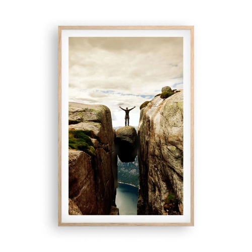 Poster in einem Rahmen aus heller Eiche - Wie geht's mir?! - 61x91 cm