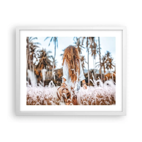 Poster in einem weißen Rahmen - Geboren aus Grasflaum - 50x40 cm