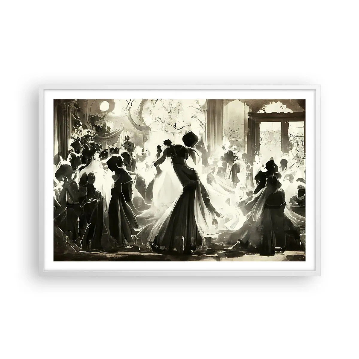 Poster in einem weißen Rahmen - Die große Maskerade - 91x61 cm