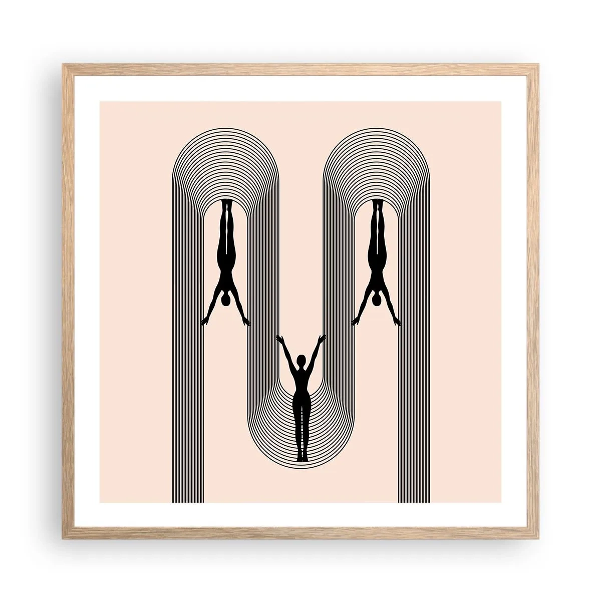 Poster in einem Rahmen aus heller Eiche - Verkehrt herum - 60x60 cm