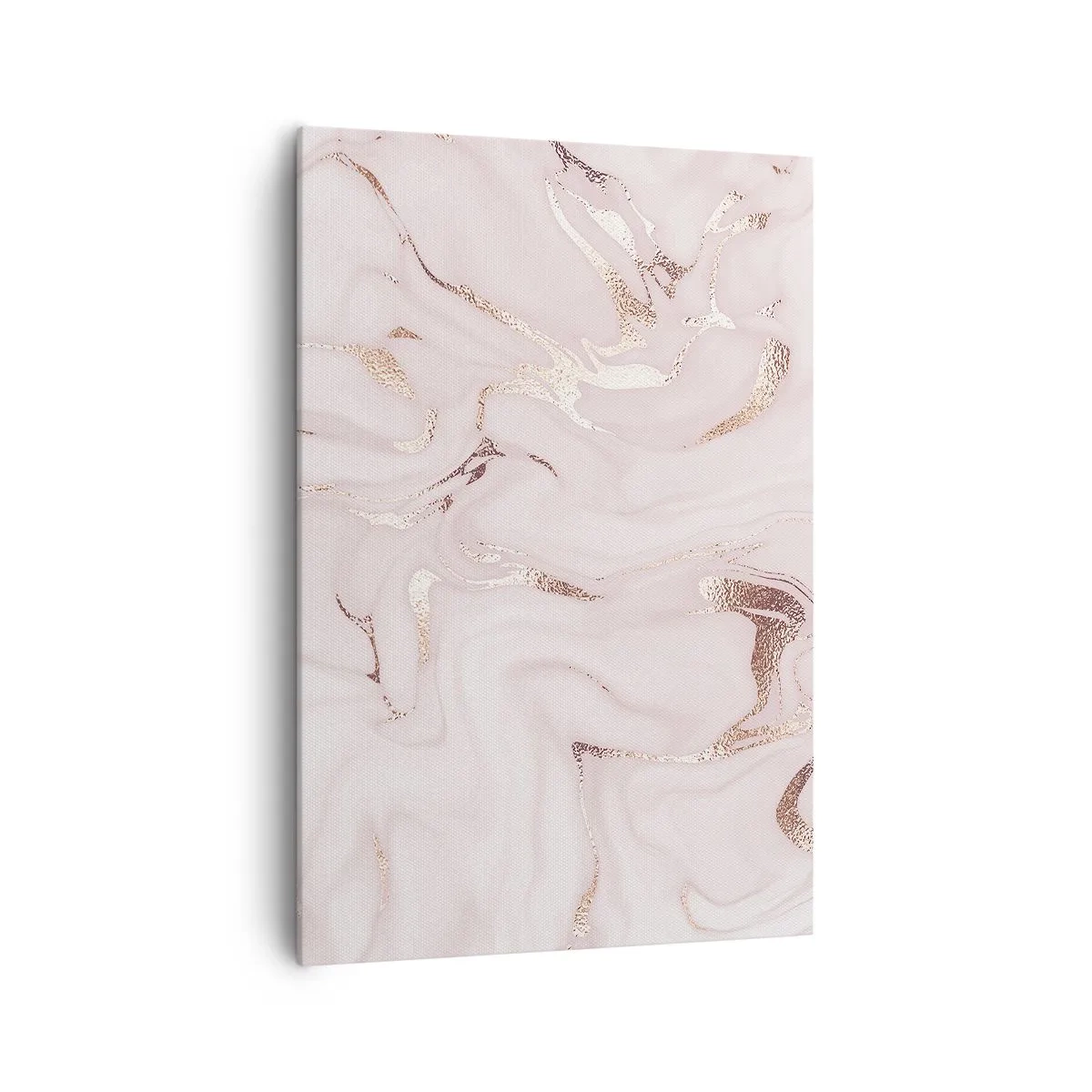 Bild auf Leinwand - Leinwandbild - Elegante Abstraktion in Rosa- und Goldtönen - 70x100cm - In einem rosa Schal - Moderne Wanddekoration für Wohnzimmer und Schlafzimmer ARTTOR