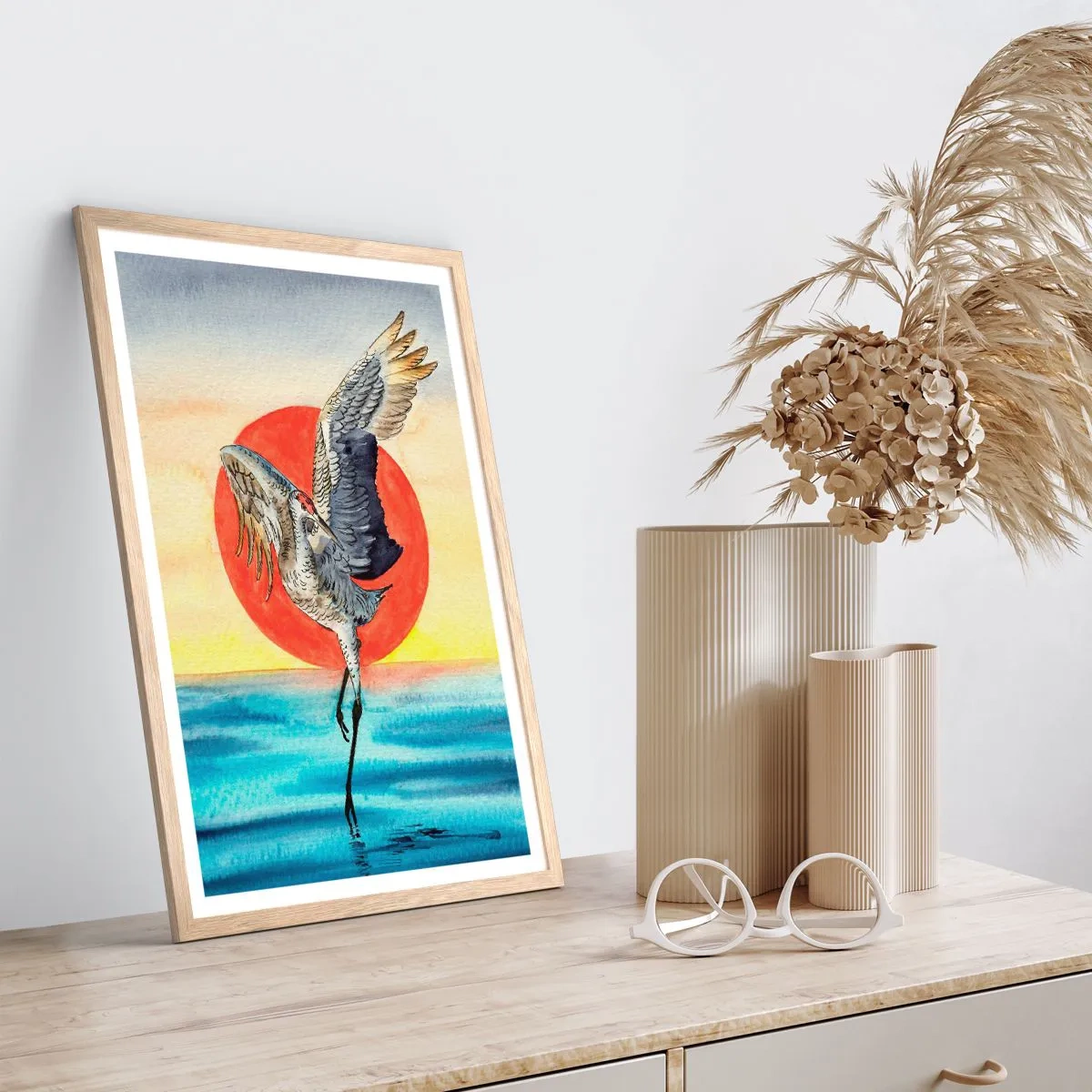 Poster in einem Rahmen aus heller Eiche - Es ist Zeit zurückzugehen - 70x100 cm