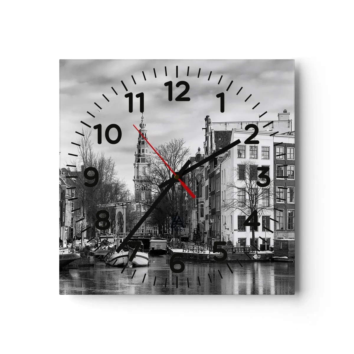 Wanduhr - Glasuhr - Amsterdamer Atmosphäre - 30x30 cm