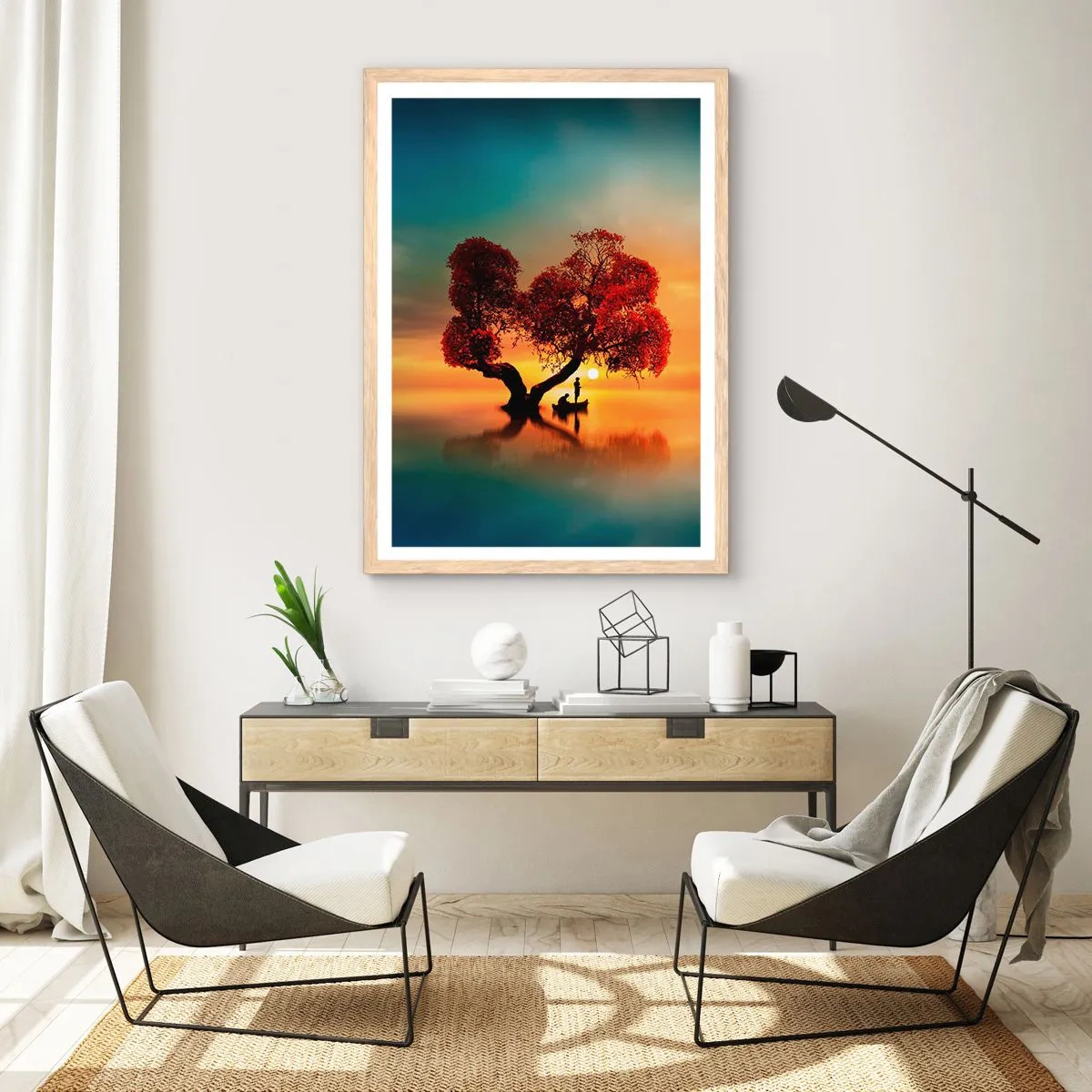 Poster in einem Rahmen aus heller Eiche - Oddaysons und die Stille der Weltlosen - 70x100 cm