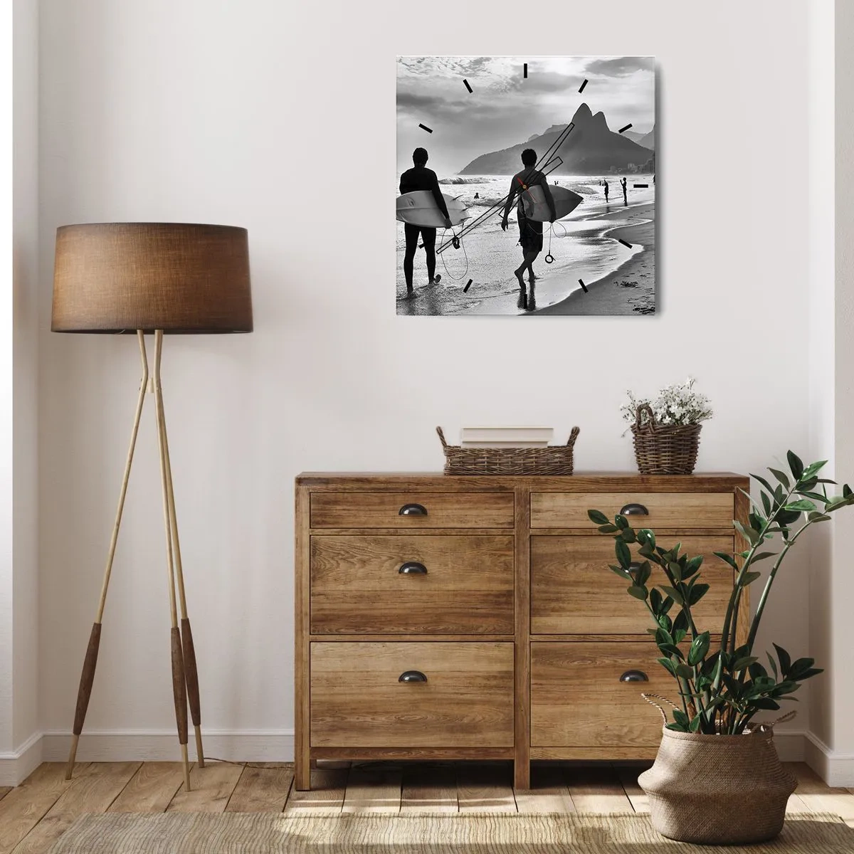 Wanduhr - Glasuhr - Single-Wave-Samba - 40x40 cm