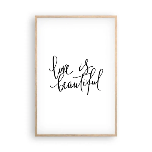 Poster in einem Rahmen aus heller Eiche - Lies und wiederhol - 61x91 cm